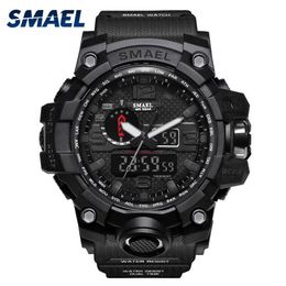 SMAEL Watches Men Sport Watch Man Big Clock Military Watch luxury Army relogio 1545 masculino Alarm LED Digital Watch Waterproof T308b