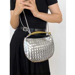 BottegvVeneta Designer Handbags Sardine Womens Tote Bags Handheld Dumpling Bag Womens Small Bag Sardine Bag Silver Woven Small Design Crossbody Cloud Half Moo HB2T