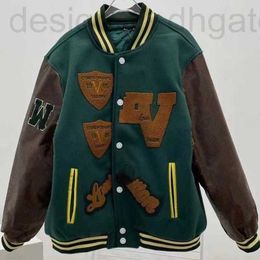 Women's Jackets designer Designer Luxury Quality 22SS Patchwork Leather Fashion Embroidered Muay Thai Letters Men's and Baseball Jacket UZF9