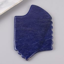 Natural Jade Gua Sha Face Massager Sawtooth Blue Sodalite For Skin Tightening Scraping Guasha Board Beauty Health Eye Neck Lift SPA