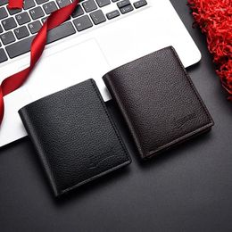 Wallets Wallet Men Vertical Personality Business Fashion General Simple Lychee Pattern Thin With Zipper Money Clip