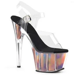 Sandals LAIJIANJINXIA 17CM/7Inch PVC Upper Sexy Exotic Women Platform Fashion High Heels Pole Dancing Shoes 021