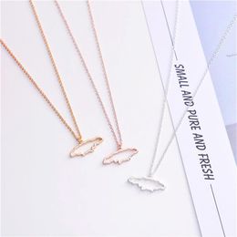 30PCS Small Caribbean Sea Island Jamaica Map Necklace Outline Country of Jamaican Continent Chain Necklaces for African Jewelry2627