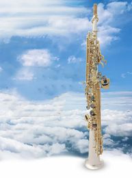 Quality Straight saxophone S-992 playing professionally Japan Soprano saxophone silver plated BB Music instrument Free AAA