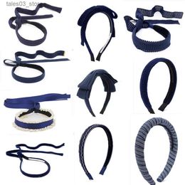 Headwear Hair Accessories 001W Navy BLue School Uniform Color GIrls Bow Hair Clips Fashion Headband HAir accessories Q231204