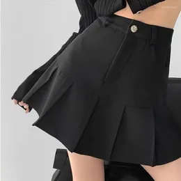 Skirts Womens High Waisted Pleated Skirt Basic Solid Versatile Casual Teen Girls Mini Tennis Short School Skater
