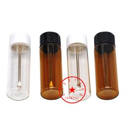 New Style Colorful Glass Smoking Tobacco Spice Miller Dabber Spoon Pill Storage Bottle Stash Seal Case Portable Snuff Snorter Sniffer Snuffer Holder