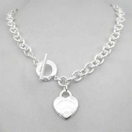 Design Women's silver TF Style Necklace Pendant Chain Necklace S925 Sterling Silver Key heart love egg brand Pendant Charm Ne283V