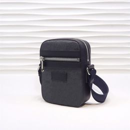 Classic mini size messenger bags black grey canvas leather mens shoulder with box handbag crossbody bag 08259E