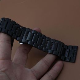 High Quality Watch Bracelet Watchband 22mm 24mm 26mm 28mm 30mm Black Stainless Steel Watch Band New Watch Straps Butterfly buckle 245E