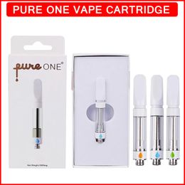 Pure ONE Glass Carts Ceramic Atomizers Coil Vape Cartridges 0.8ml 1.0ml Empty atomizer 510 Thread Thick Oil Cartridge with Packaging atomizers