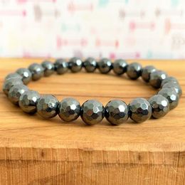 MG1210 Trendy Faceted Hematite Wrist Mala Bracelet Psychic Protection Wrist Mala Beads Bracelet Self Confidence Jewelry255e