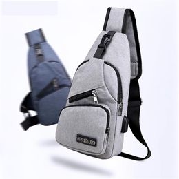 Shoulder Bags For Men USB Charging Crossbody Bag Male Anti Theft Chest School Summer Short Trip Messengers Backpack265T