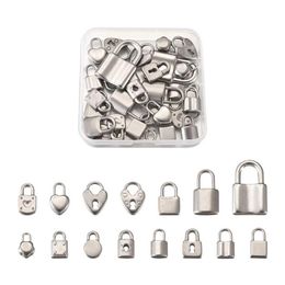 Charms 30pcs Box Stainless Steel Heart Padlock Dangle Lock Pendants For DIY Bracelets Necklaces Jewelry Crafts Keyhcian Making2802