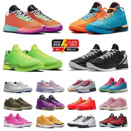 Kd 6 Lebrons 20 Women Men Basketball Shoes Mamba Kobes 6s Protro Grinch Think Pink Halo Lake Purple Big Size 12 Mens Trainers Youth Sneakers
