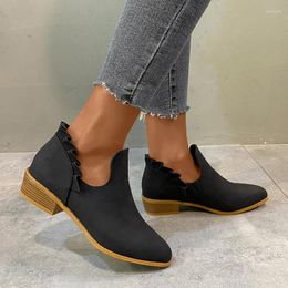 Dress Shoes Simple Solid Color Women's Spring Fashion Temperament Slip-on Ankle-length Pointed Toe Versatile
