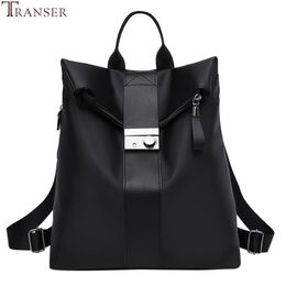 Transer Women Backpack Vintage Pu Leather Backpacks 2019 Fashion Korean Student Bags For Teenager Girls Casual Travel Backbag #2937