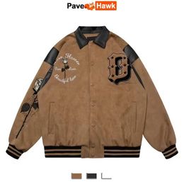 Men's Jackets Retro Baseball Jacket Men Women Patchwork Letter Embroidery Bomber Jackets Hip Hop Autumn Short Varsity Outwear Unisex 231204