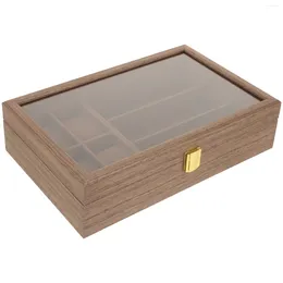 Watch Boxes Glasses Storage Box Rings Case Wooden Jewelry Organizer Necklace Display Holder