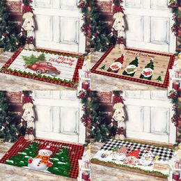 Carpets Christmas Floor Mat Santa Claus Snowman Entrance Hall Balcony Anti Slip Absorbent Carpet Merry Doormat Happy Year