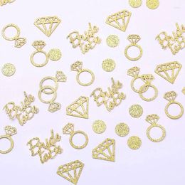 Party Decoration 100Pcs Rose Gold Bride To Be Diamond Ring Heart Confetti Singles' Night Engagement Wedding Table Top Scattered
