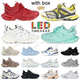 Designer Men Women Track Led 3.0 Casual Shoes Balencigalies Tracks 3 LED Sneakers Lighted Gomma leather Trainers Full Red Balenciaha Paris Runner 7.0 2.0 4.0 shoe with box