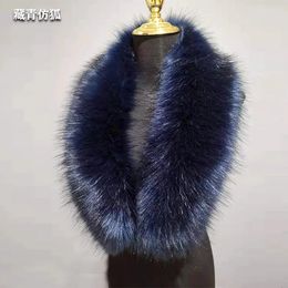 Shawls High Quality Fake Fur Collar Women Winter Warm Accessories 90*20cm Luxury Men Down Jackets Hood Fur Decor Scarves Shawl 231204