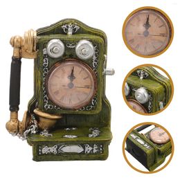 Table Clocks Bedside Clock Living Room Desk Retro Telephone Decor Vintage European Style