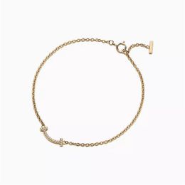 Fashion designer bracelets bangle 925 sterling silver gold rose 3 Colours s size diamond smile charms bracelet women classic love j347Q