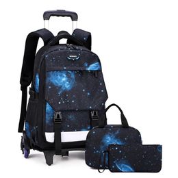 School Bag With Wheels Trolley Bags For Boys Kids Wheeled Backpack Children On Teenagers304o