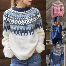 Womens Sweaters Autumn and Winter Sweater Acrylic Thick Needle Jacquard Wool 231204