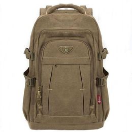 Men's Military Canvas Backpack Zipper Rucksacks Laptop Travel Shoulder Mochila Notebook Schoolbags Vintage College School Bag291Q