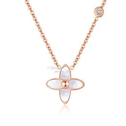 designer necklace jewellery four leaf clover necklaces diamond Clavicle chain Titanium steel Gold-Plated Never Fade Not Cause Alle216N