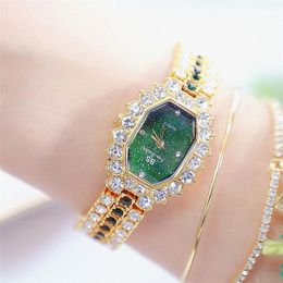 Watches Womens 2018 Top Luxury Brand Small Dress Diamond Watch Women Bracelet Rhinestone Wristwatch Women Montre Femme 2019 V19121272F