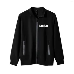 Men's Jackets Spring And Autumn Thin Reflective Sweater Customised Standing Collar Coat Corporate Culture Shirt Group Work Suit Print