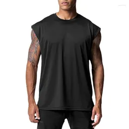 Men's Tank Tops Mesh Quick Dry Top For Men Summer Sleeveless Shirts Fitness Clothing Loose Gym Clothes Workout Solid Colour Running Vest