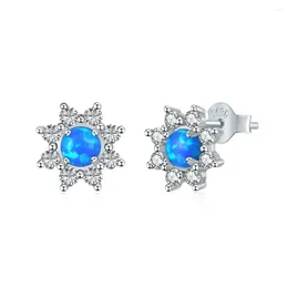 Stud Earrings TEQUILA Blue Star Sunflower Sterling Silver Cute Sweet Style Women's Birthday Gifts Vacation Travel Jewelry