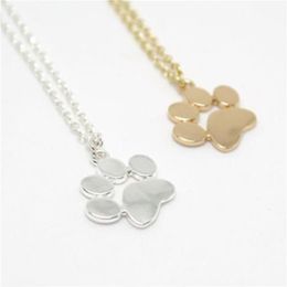 Fashion cat footprints pendant necklace lovely animal necklaces for women gift Collarbone chain plate necklaces2814