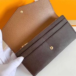 Luxury Designer Wallets Envelope Long Wallet For Women Purse Coin Pocket Fashion Woman Credit Card Holder Multicolor Flower Logo C264J