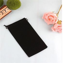 Velvet Drawstring Pouch 8x17cm 8x22cm pack of 50 Pen Hair Makup Jewelry Gift Packaing Bag2169