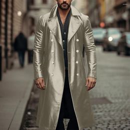 Men's Trench Coats Fashionable Mens Waterproof Coat Double Breasted Pu Leather Outerwear Available In Multiple Sizes And Colours