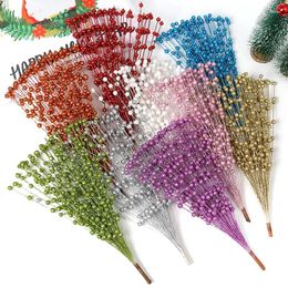 Decorative Flowers 40cm Glitter Berry Artificial Christmas Decorations Xmas Tree Ornaments For Home Decor Year Navidad Party Supplies