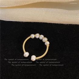 Cluster Rings Handmade Brass Wound Freshwater Pearl Open Ring Jewellery Wholesale