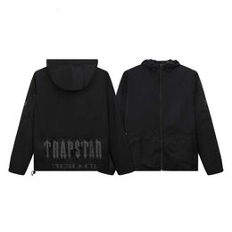 2024 Trapstar Mate Mesh Sports and Casual Assault Jacket Spring Thin Hooded Zippered Trench for Men Women
