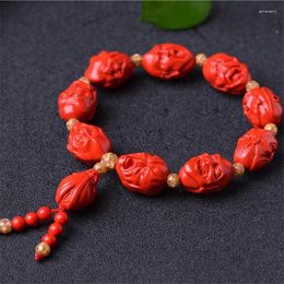 Strand 2023 Buddhism Cinnabar Bracelet Women's Red HANDMADE Annual Creative Pendant