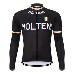 Cycling Jersey Sets MOLTENI Retro Molteni Men Cycling Jersey Team Clothes Bike Long Sleeve Winter Triathlon Sports Clothing Black Men's 231204