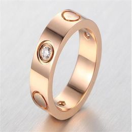 Crazy promotion Titanium Steel Rings for Women Men Couples CZ Wedding Ring Bands Pulseira feminina jewelry169N