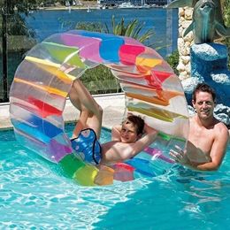 Kids Inflatable Water Wheel Roller Large 40 Inches Diameter Pool Floats Toys for Swimming Pool, Beach, Lawn, Summer Family Party