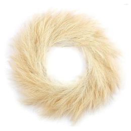 Decorative Flowers Artificial Wreath Realistic Pampas Grass Non-wither Farmhouse Garland For Diy Arrangement 3 Years Experience