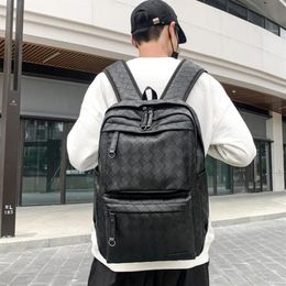 Sac A Dos 2021 Luxury Big Backpack Black School Waterproof Bag Pack Trendy Woven Large Pu Leather Rucksacks Mens Laptop Bags285z